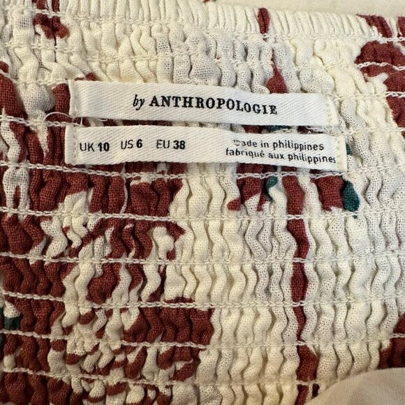 Anthropologie Oahu Red/Cream Hawaiian Floral Midi Dress - 6 - Picture 8 of 9